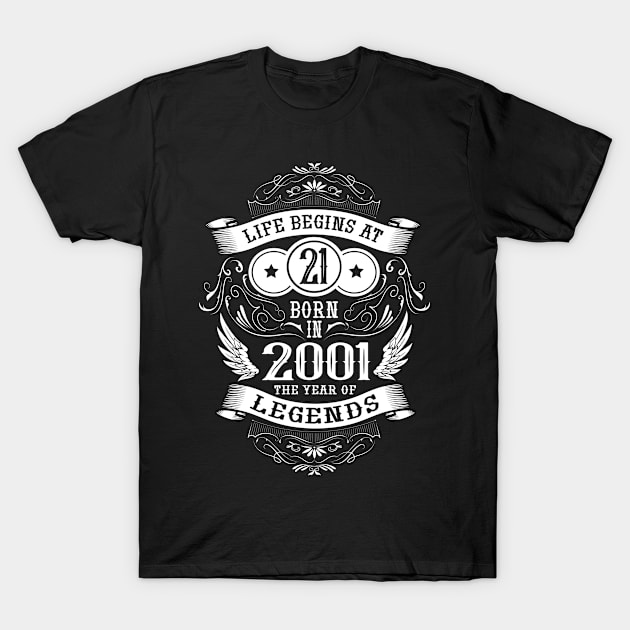 21st Birthday Gifts Life Begins At 21 T-Shirt by HBfunshirts